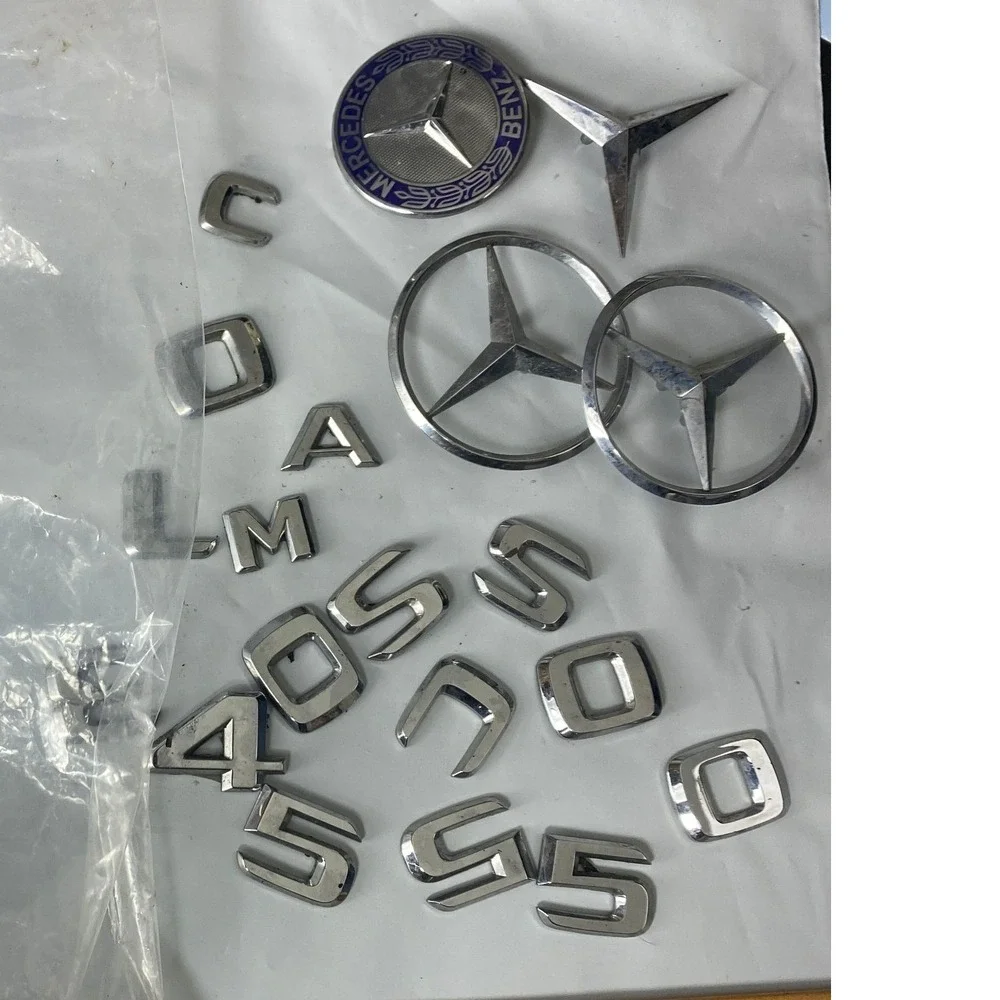 OEM Mercedes-Benz S-Class S550 4MATIC Chrome Emblems & Star Badges‎ Lot